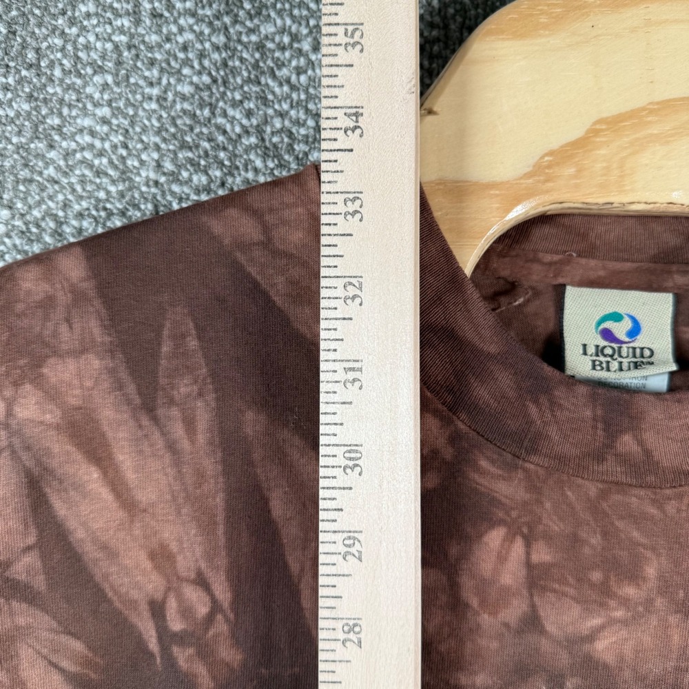 Liquid Blue Led Zeppelin T Shirt Men XL Brown Tie Dye Guitar Vintage Made in USA - Picture 5 of 6